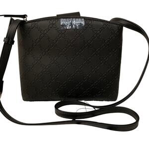 Brand New NINE WEST  Crossbody Purse Handbag Embossed Vegan Black